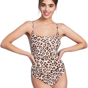 Kona Sol Leopard Print One Piece Swimsuit